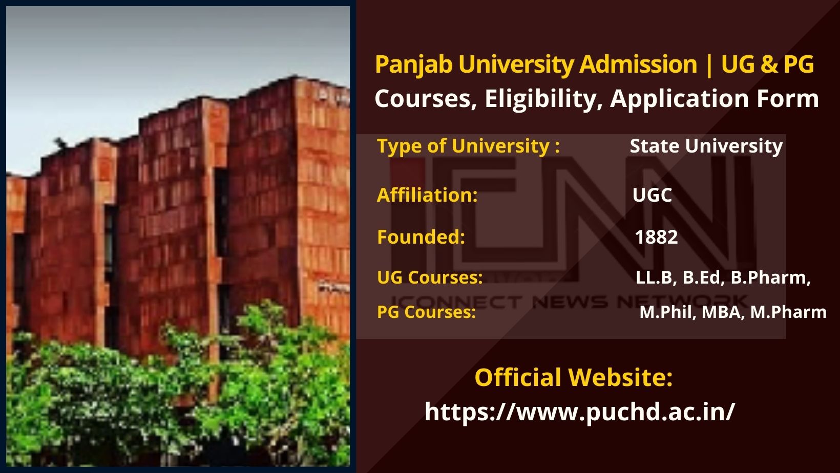 Panjab University Admission 2024 UG PG Courses Dates