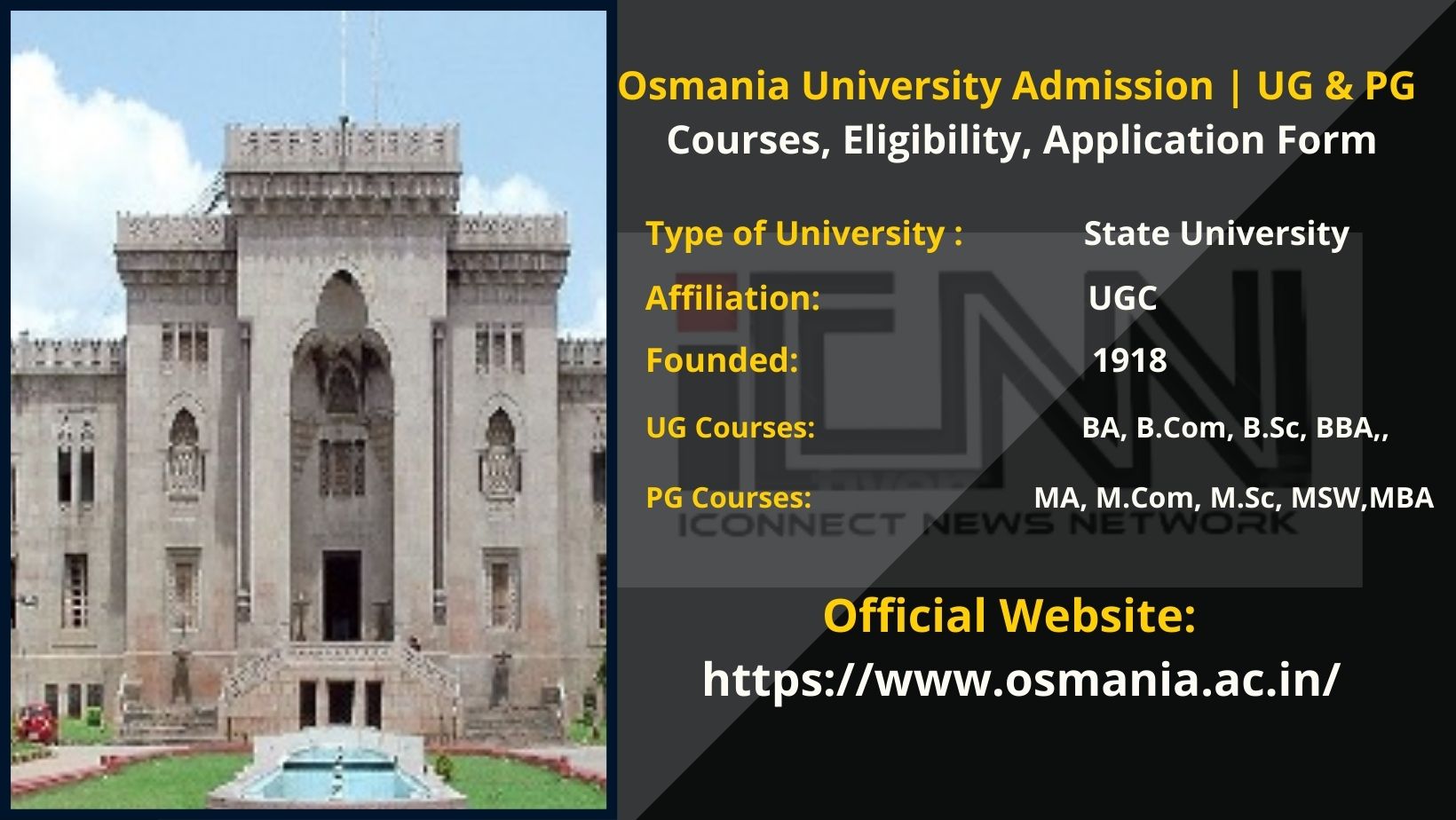 Osmania University Admission 2024 OU UG & PG Courses, Eligibility